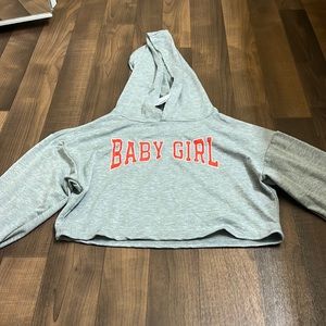 Baby girl crop-top grey and red